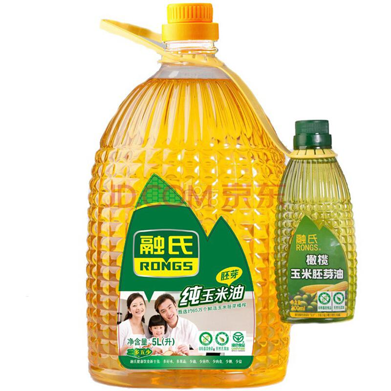 融氏 纯玉米胚芽油 绿色食品认证 非转基因 玉米油 食用油 5L （另送300ml小油）69.9元