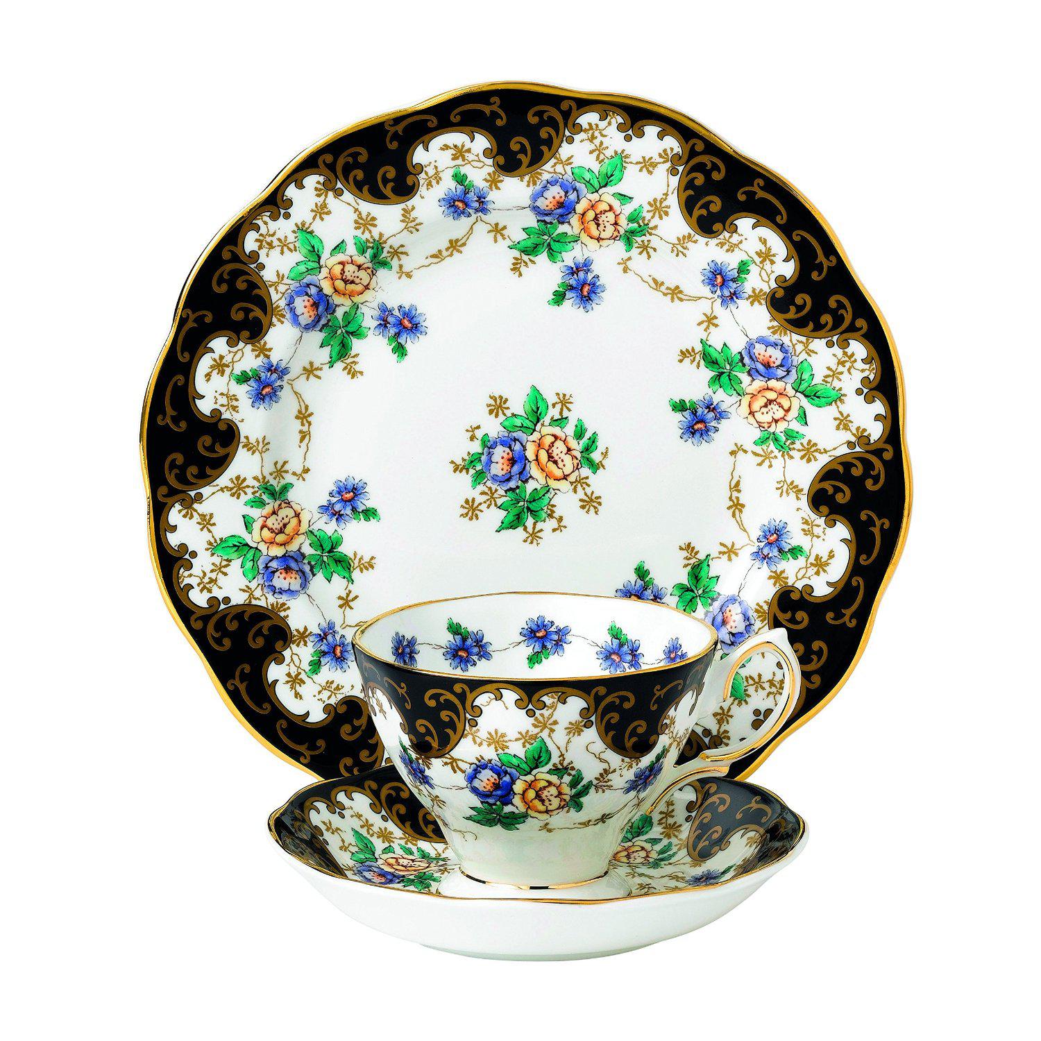 Royal Albert茶杯三件套 茶碟&盘子&茶杯 8英寸 多色