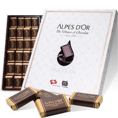 Alpes d'Or 爱普诗 74%纯可可脂 瑞士黑巧克力 210g