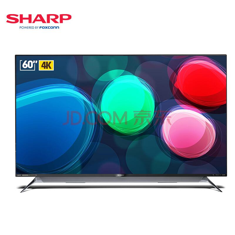 夏普(SHARP)LCD-60SU770A60英寸4KHDR智能语音液晶平板电视机（黑色）10999元