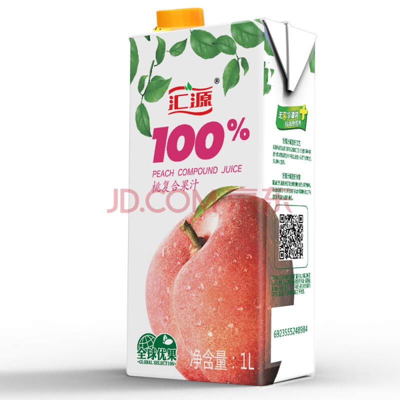 汇源 1L单盒装 青春版100%桃复合果汁5.9元