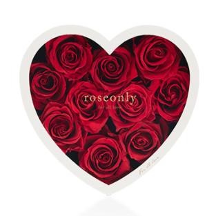 Roseonly 全世爱 经典盛开版 心形玫瑰花盒