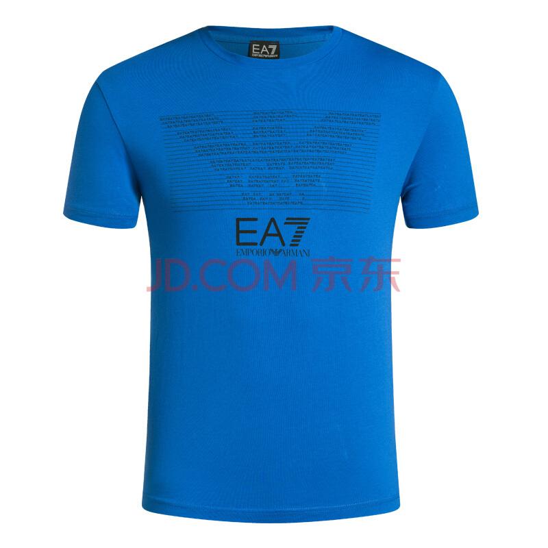 EA7EMPORIOARMANI阿玛尼男士LOGO色块印花T恤8NPT01-PJ30Z-BLUE1598-S1077.5元（合215.5元/件）