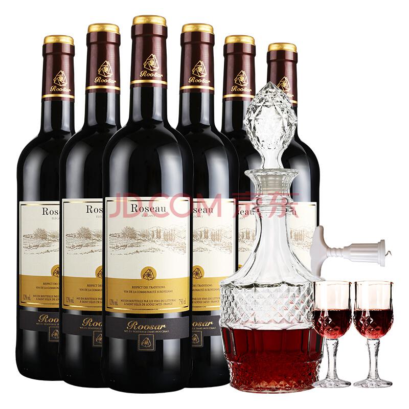 法国进口红酒罗莎（Roosar）爱语（清雅版）干红葡萄酒整箱装750ml*6瓶227元（，合113.5元/件）