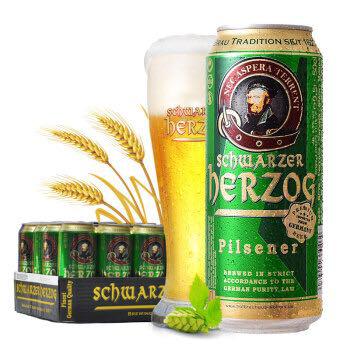 【京东超市】德国进口 歌德（schwarzer herzog ）黄啤酒 500ml*24听 整箱装 *2件
