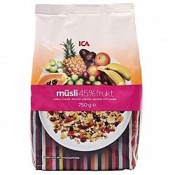 ICA 45%混合水果麦片 750g *7件