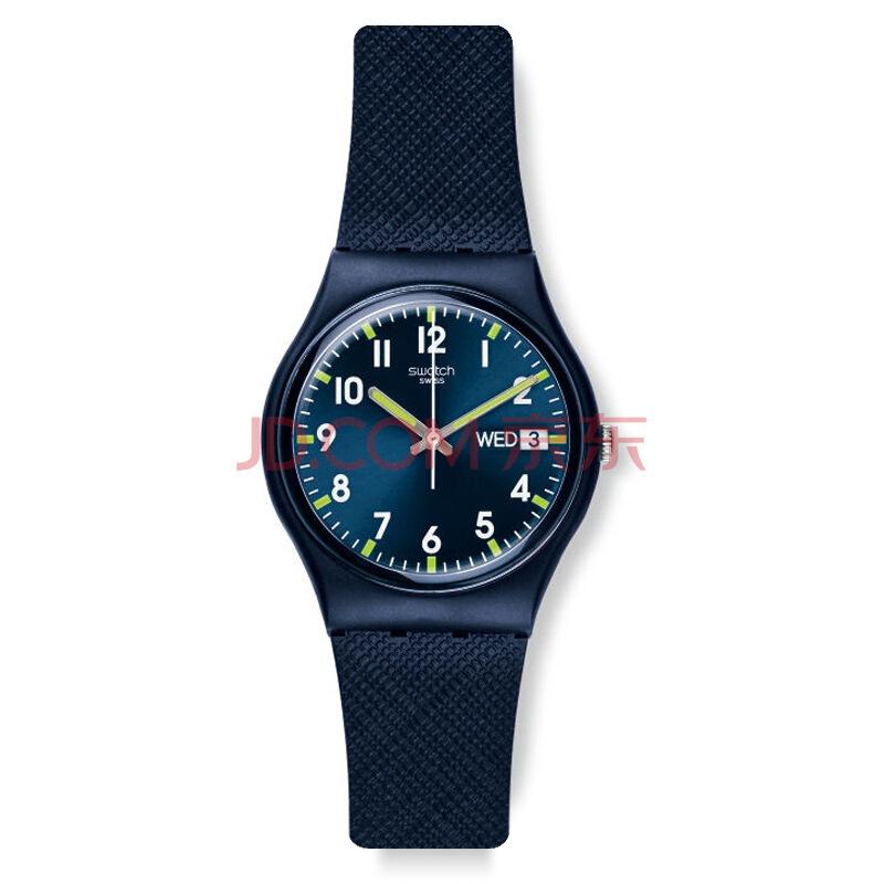 斯沃琪(Swatch)手表色彩密码系列石英男女表绅士蓝GN718279元
