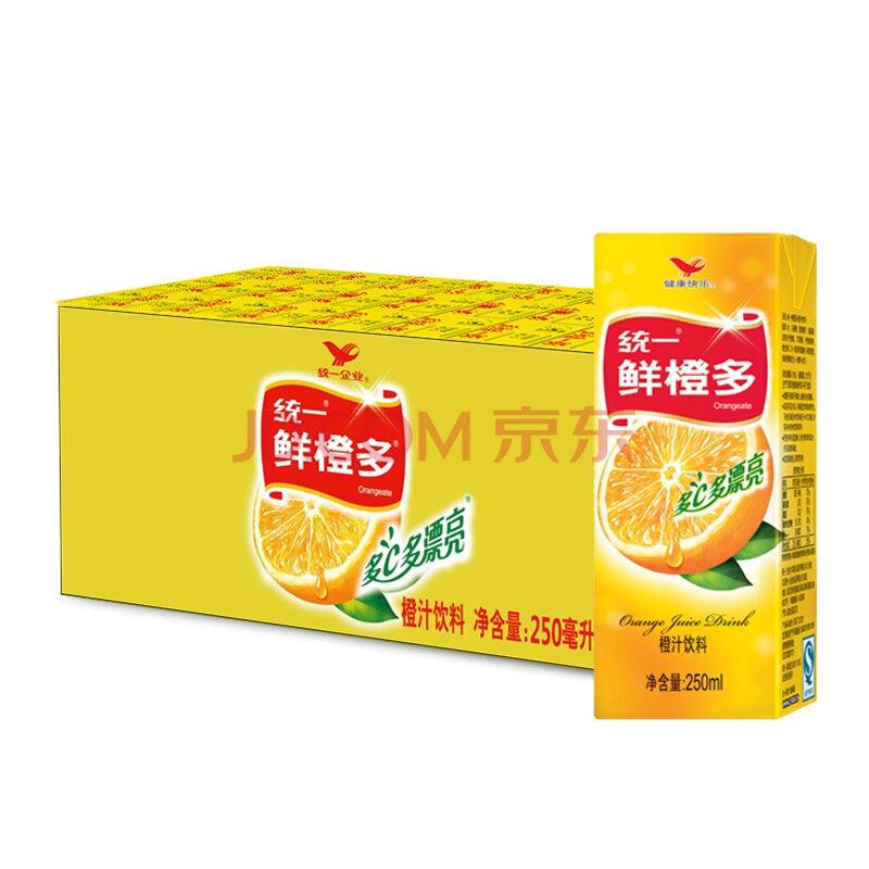 【京东超市】统一 鲜橙多 250ml*24盒/箱 整箱装 橙汁饮料