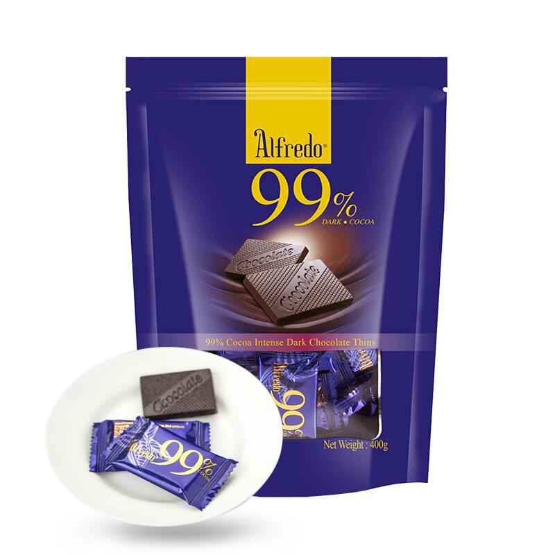 情人节礼物：Alfredo爱芙 99%香浓黑巧克力400g/袋