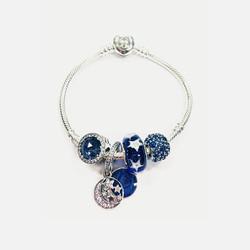 PANDORA 潘多拉 神秘蓝色925银串珠手链 4个串珠+手链