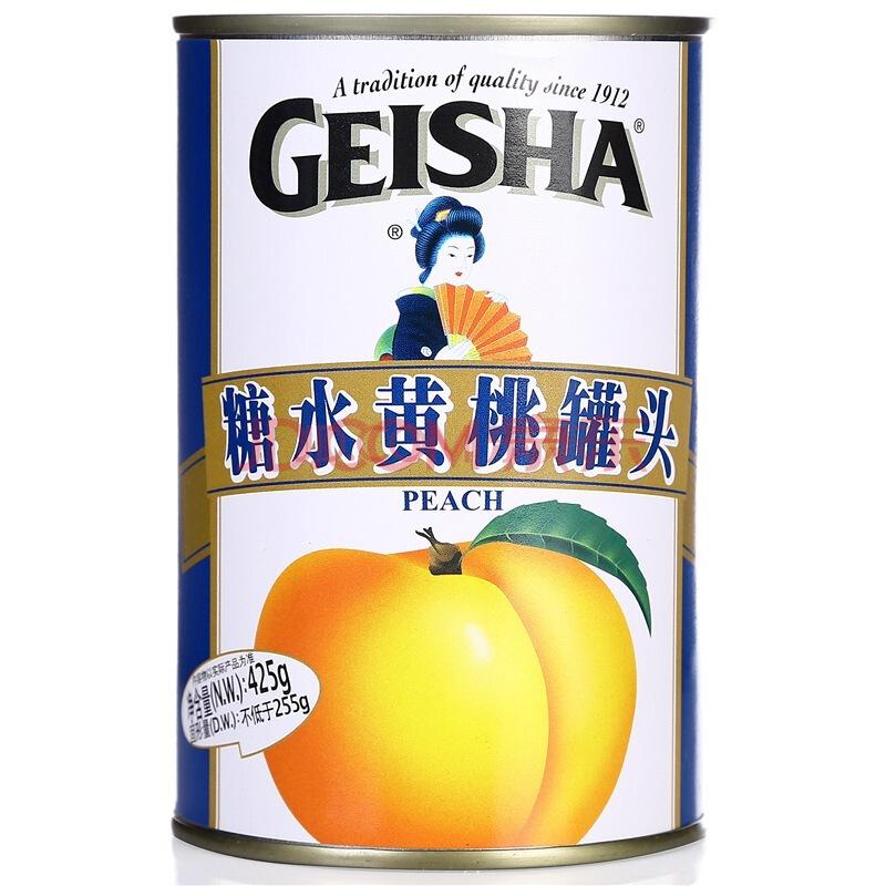 格益莎（GEISHA） 水果罐头 糖水黄桃 425g/罐