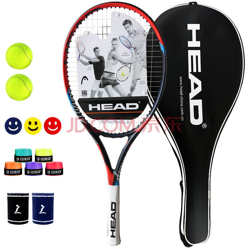 海德HEAD网球拍 Attitude Pro全碳素球拍 男女进阶 黑红 已穿线送网球、护腕、手胶、避震器、拍包488元