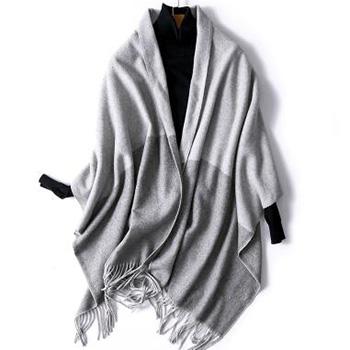 FIRSTMIX 秋冬女式保暖加厚加大款羊毛披肩两用围巾