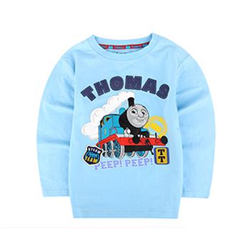 托马斯正版授权童装 男童秋季薄款长袖纯棉T恤