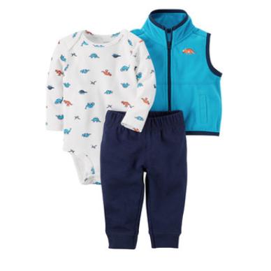 Carter's 婴儿摇粒绒3件套装 （马甲+连体衣+长裤）