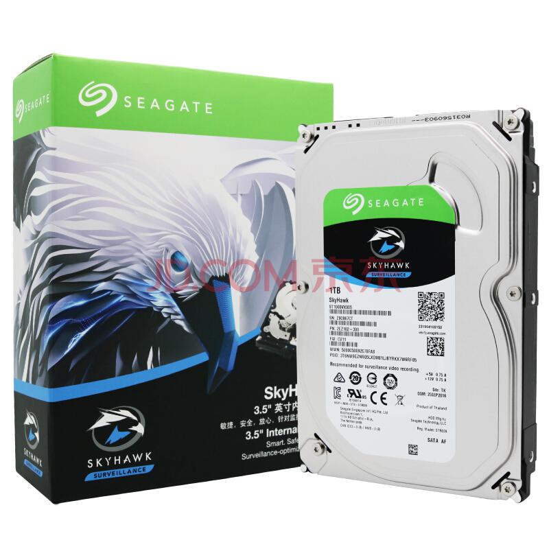 希捷(SEAGATE)酷鹰系列1TB5900转64MSATA3监控级硬盘(ST1000VX005)303元