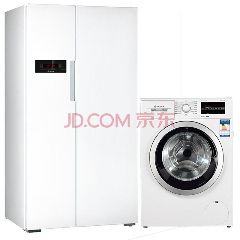 博世（BOSCH） BCD-610W(KAN92V02TI)+XQG80-WDG244601W 白色欢乐家族冰箱洗衣机套装9798元