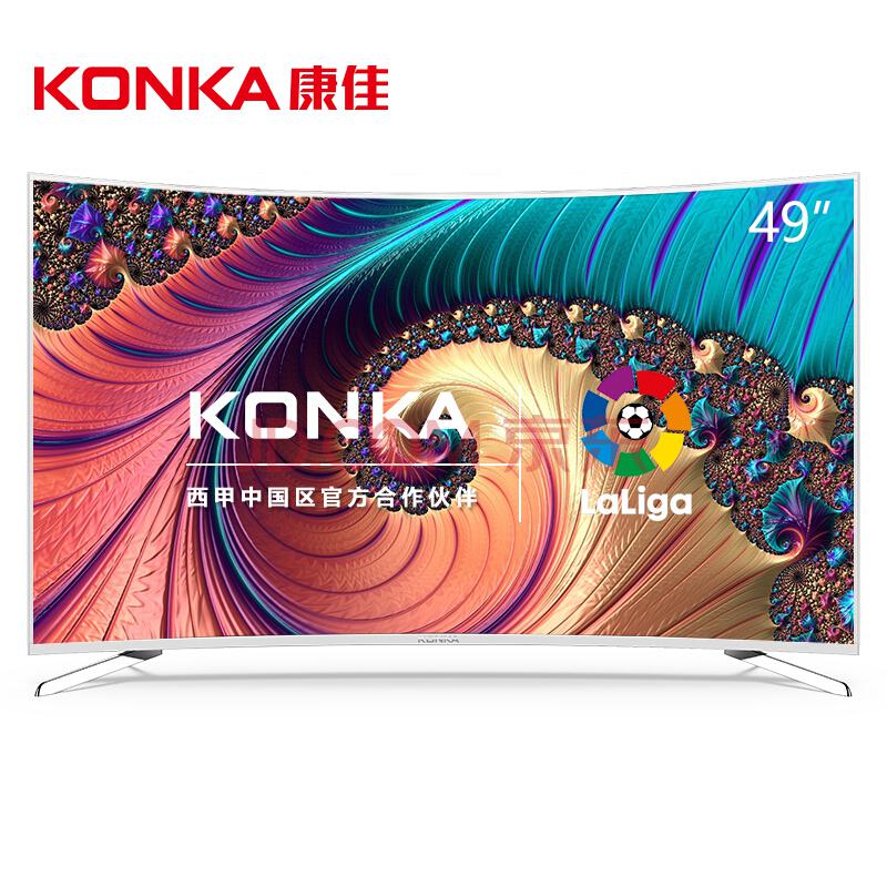 KONKA 康佳 LED49UC3 49英寸 曲面4K液晶电视2698元
