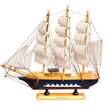 堡玛罗兰 一帆风顺帆船木船模型桌面摆件