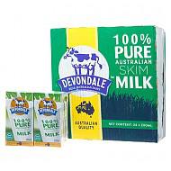 澳大利亚 进口牛奶 德运 （Devondale ）脱脂牛奶200ml*24整箱装