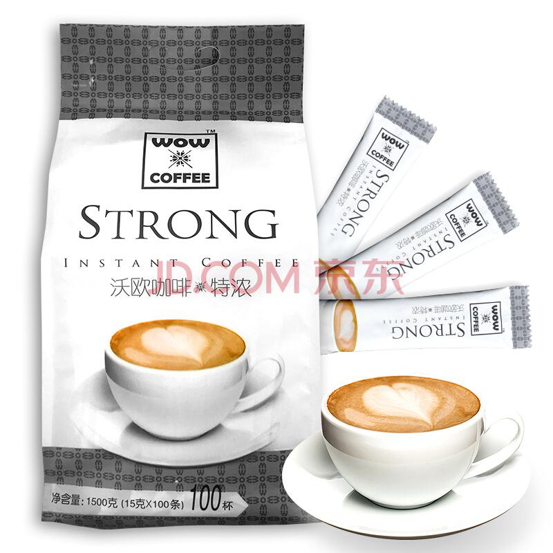 沃欧咖啡（wow coffee)特浓即溶咖啡1500g（15g×100条） 袋装39.9元