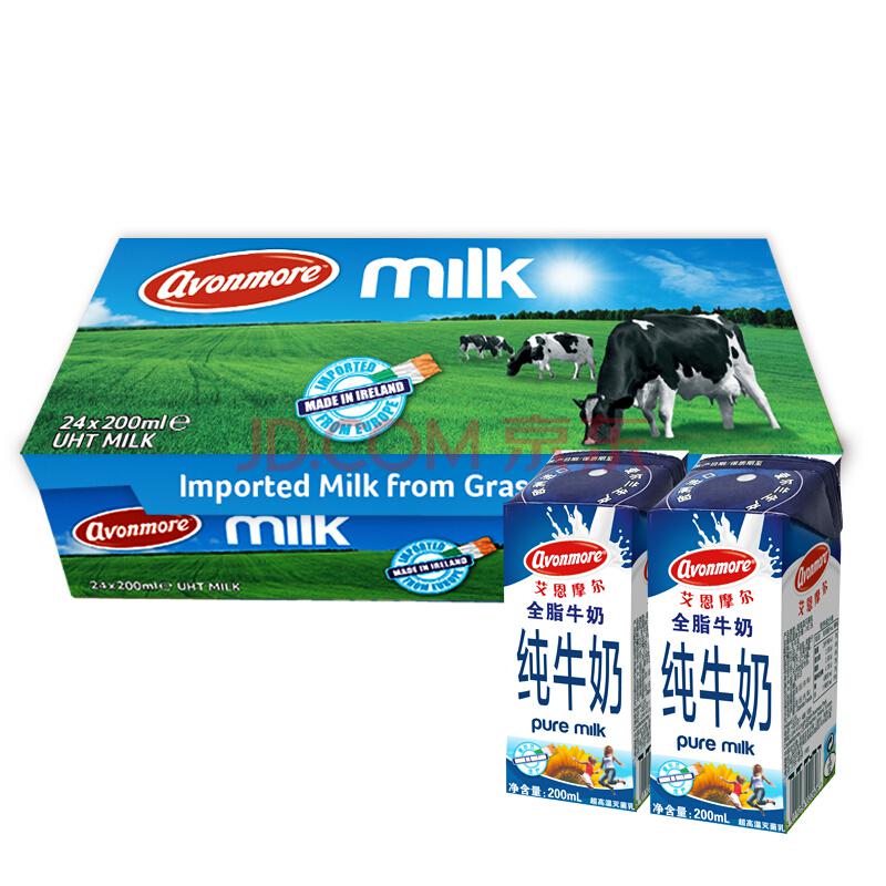 爱尔兰进口艾恩摩尔 全脂牛奶200ml*24 整箱装
