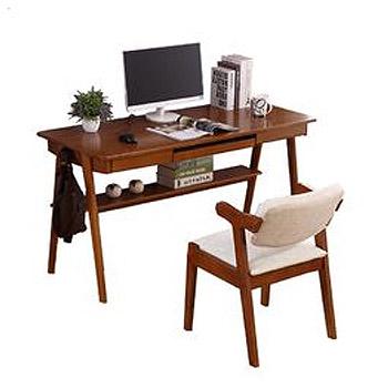 一米色彩 实木书桌椅组合（双抽 单桌+椅子）