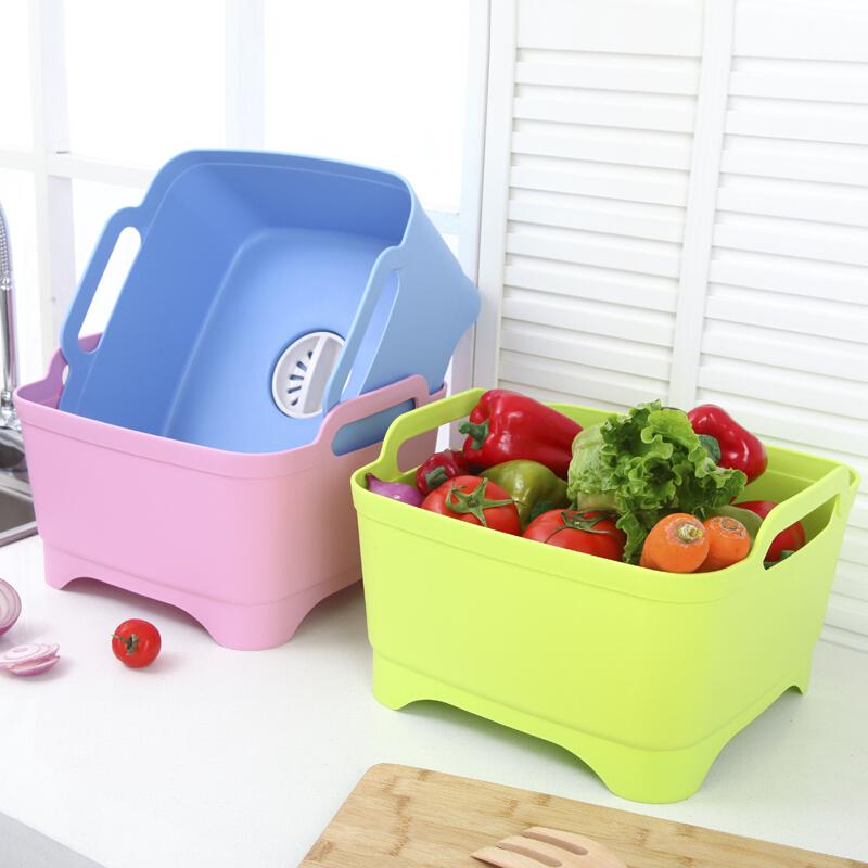 百露 创意塑料移动水槽厨房洗菜篮