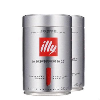 illy意利 浓缩咖啡粉(中度烘焙)250g*2罐