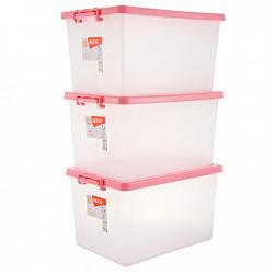 禧天龙Citylong 塑料收纳箱整理箱大号衣物收纳箱环保储物箱3个装 本色粉40L 604799元