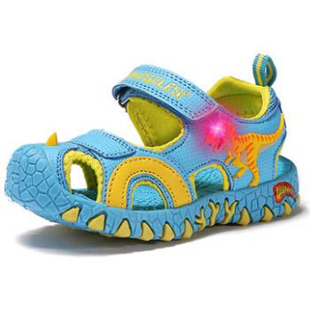 春上新：迪乐龙 儿童新款防滑恐龙凉鞋