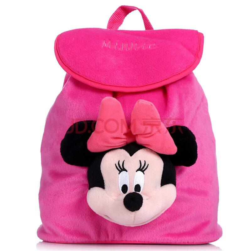 迪士尼Disney 绒布米妮粉色双肩包 儿童玩具书包 儿童幼儿园毛绒玩具儿童书包 粉色款 *2件