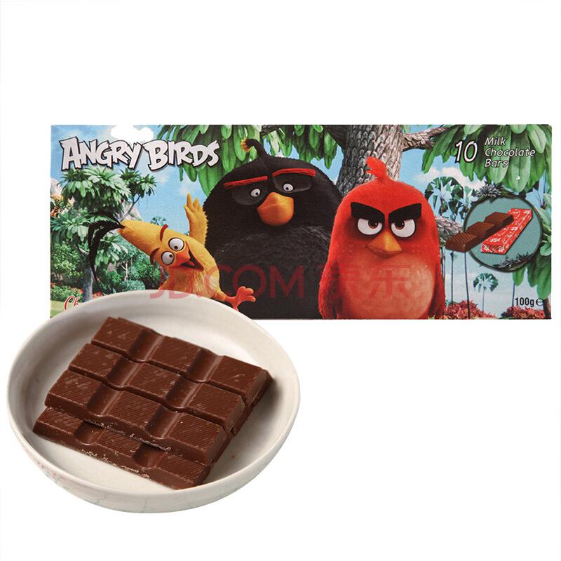 希腊进口 乔克蒂姆 疯狂鸟牛奶排块巧克力 100g/盒（10g*10条）经典卡通包装儿童巧克力儿童食品 *10件99元（合9.9元/件）