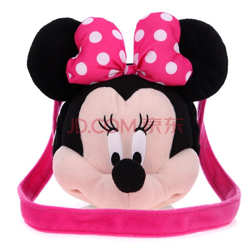 迪士尼Disney 绒布斜跨米妮头包 粉色 儿童玩具书包 *7件123元（合17.57元/件）