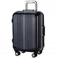 LATIT PC铝框旅行行李箱 拉杆箱 24英寸 万向轮 亮黑色299元