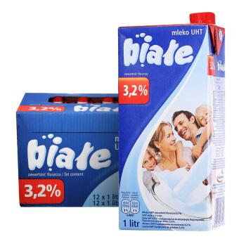 Biale 高温灭菌全脂牛奶 1L*12盒 *2件 +凑单品