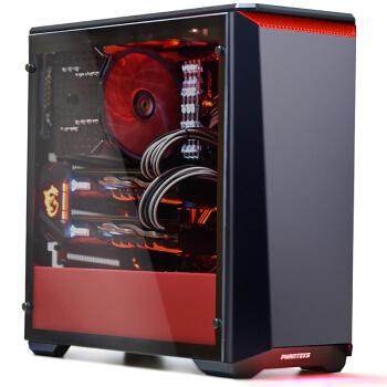 PHANTEKS 416钢化玻璃版 黑红 中塔式游戏水冷主机箱