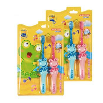 青蛙 儿童专用卡通护龈牙刷4支