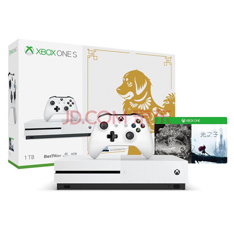 Microsoft 微软 Xbox One S 1TB 家庭娱乐游戏机 春节套装+ 微软 Xbox 无线游戏手柄