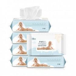 子初 婴儿护肤柔湿巾pipi专用 80片×6包 宝宝湿纸巾