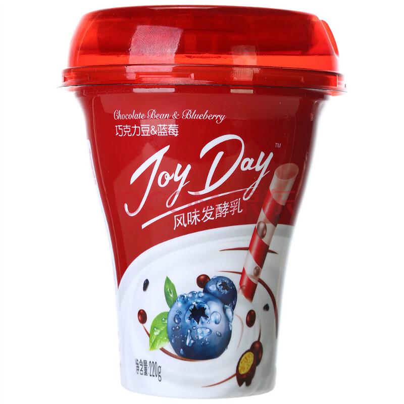伊利 Joy Day 风味发酵乳 吸果杯巧克力豆&蓝莓酸奶 220g7.9元