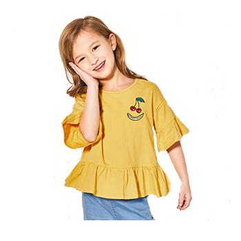 巴拉巴拉 女童喇叭袖短袖T恤
