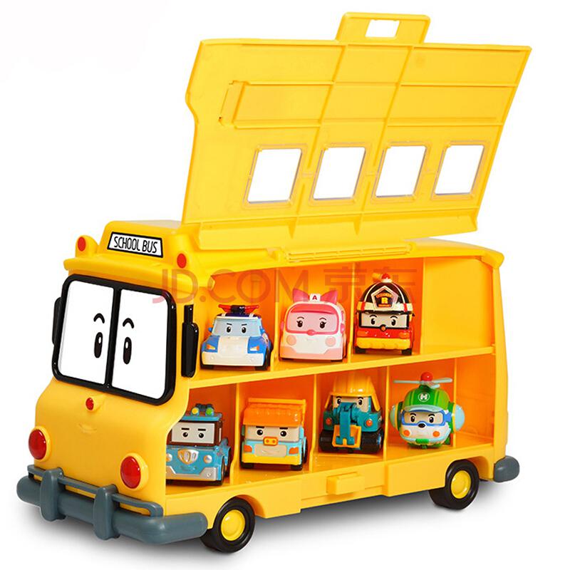 【京东超市】银辉玩具（Silverlit）变形警车珀利儿童合金车玩具模型收纳箱-POLI:校车带储物仓SLVC83148STD