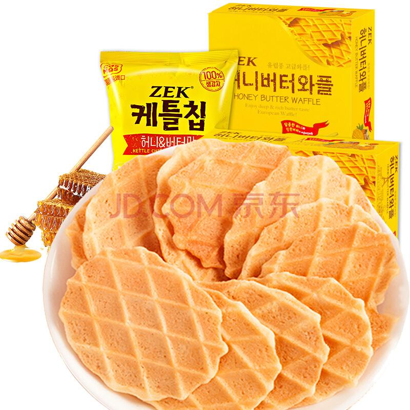 韩国原装进口 ZEK 蜂蜜黄油瓦夫饼干120g *23件104.7元（合4.55元/件）