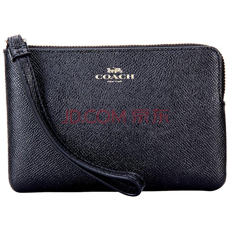 COACH 蔻驰 奢侈品 女士黑色皮质短款手拿包零钱包 F58032 IMBLK *3件870元（合290元/件）