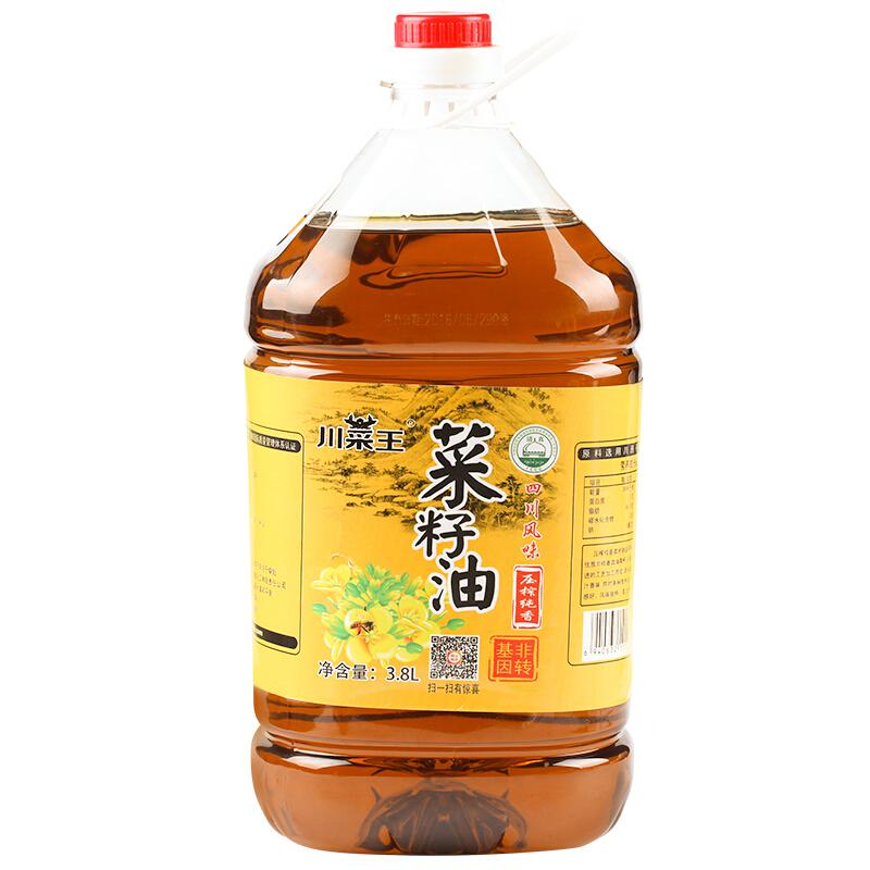 川菜王 非转基因压榨纯香菜籽油3.8L