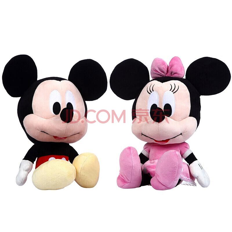 迪士尼Disney米奇米妮毛绒玩具公仔17寸大头米奇米妮基本款套装43cm119元（合59.5元/件）