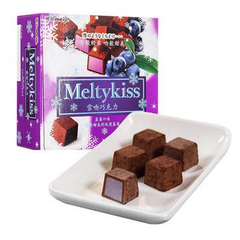 meiji明治 雪吻巧克力蓝莓口味夹心巧克力71g*2盒
