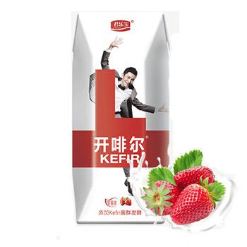 君乐宝开啡尔 草莓味常温酸奶200g*12盒