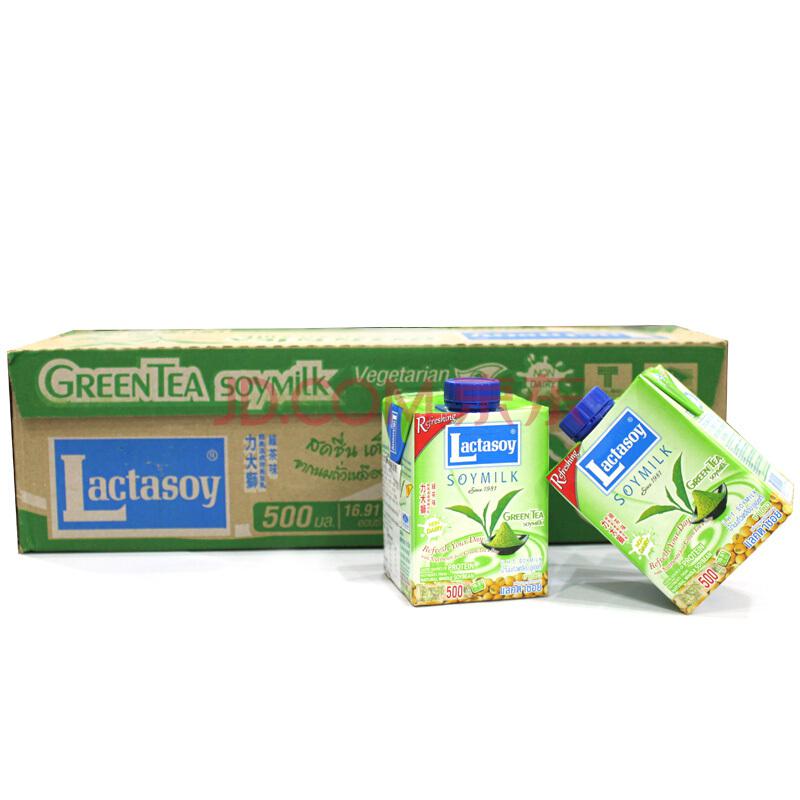 力大狮 Lactasoy 绿茶味豆奶 500ml*12盒/箱 泰国进口 营养早餐 豆奶 *2件68.6元（合34.3元/件）